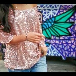 Dusty Rose Sequin Top, XL Brand New💞💗💞